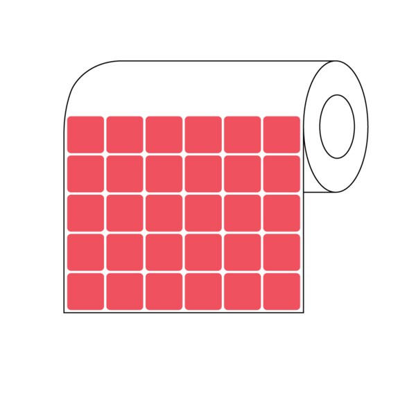 Xylene Resistant Slide Label, 7/8" x 7/8", 6 Across Red